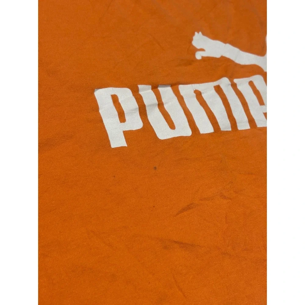 Puma Mens Graphic Logo T-Shirt Orange Cotton Short Sleeve‎ Tee Size Medium M
